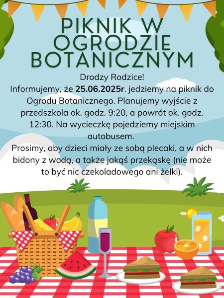 Green and Red Illustrative Picnic in The Park Flyer